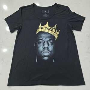 Brooklyn Mint Notorious BIG Biggie Smalls Gold Crown Graphic T-Shirt Black M